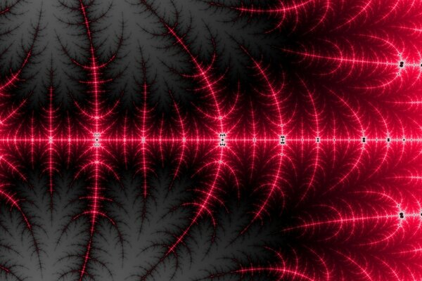 Motifs rouges sous forme de flocons de neige sur fond noir