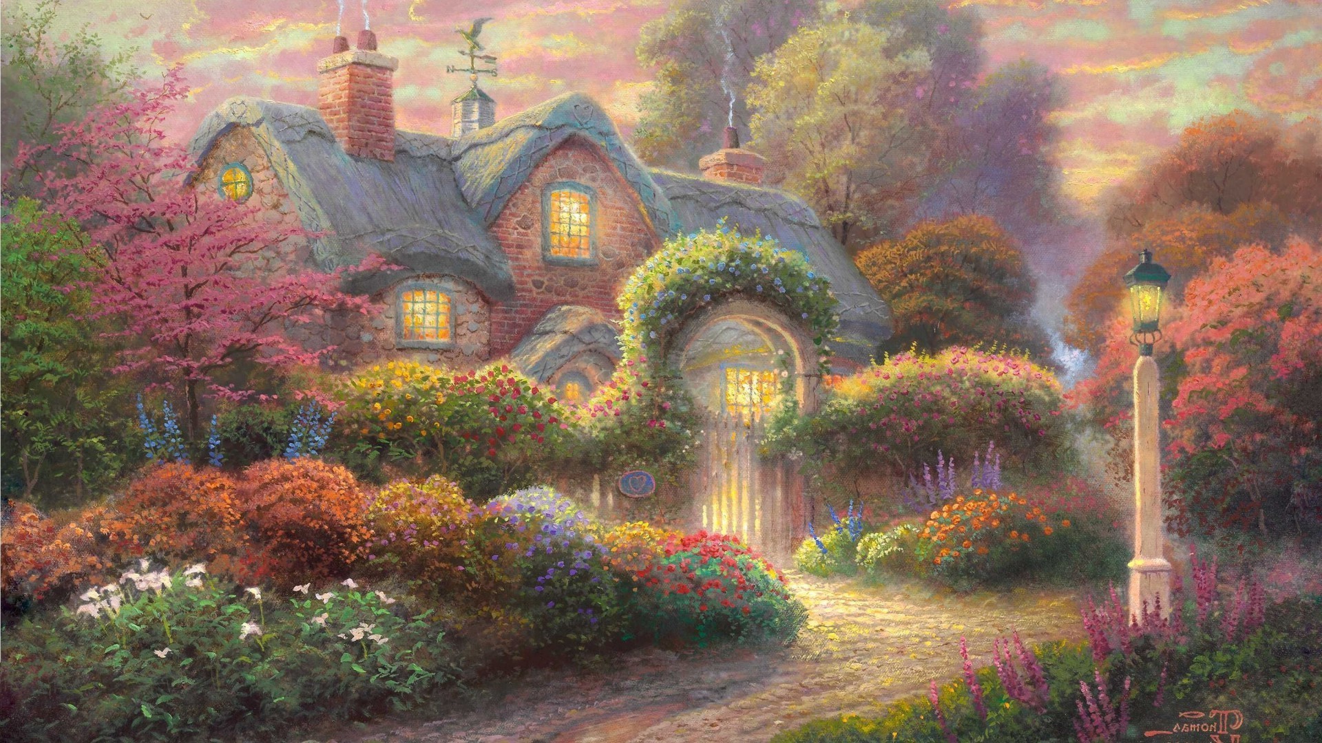 maisons et chalets arbre jardin parc art architecture maison paysage automne couleur feuille fleur nature