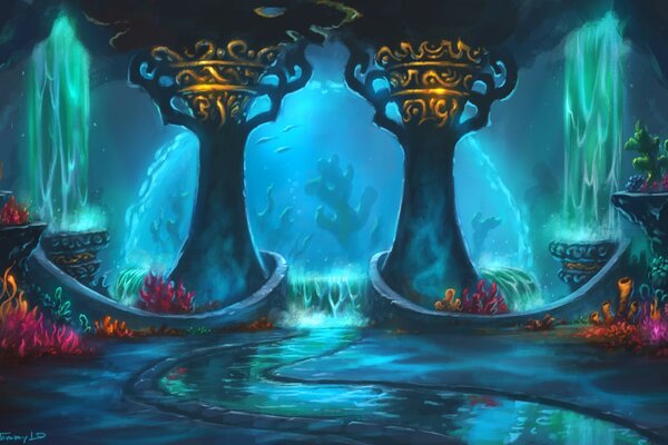 Beau paysage dans le jeu en ligne