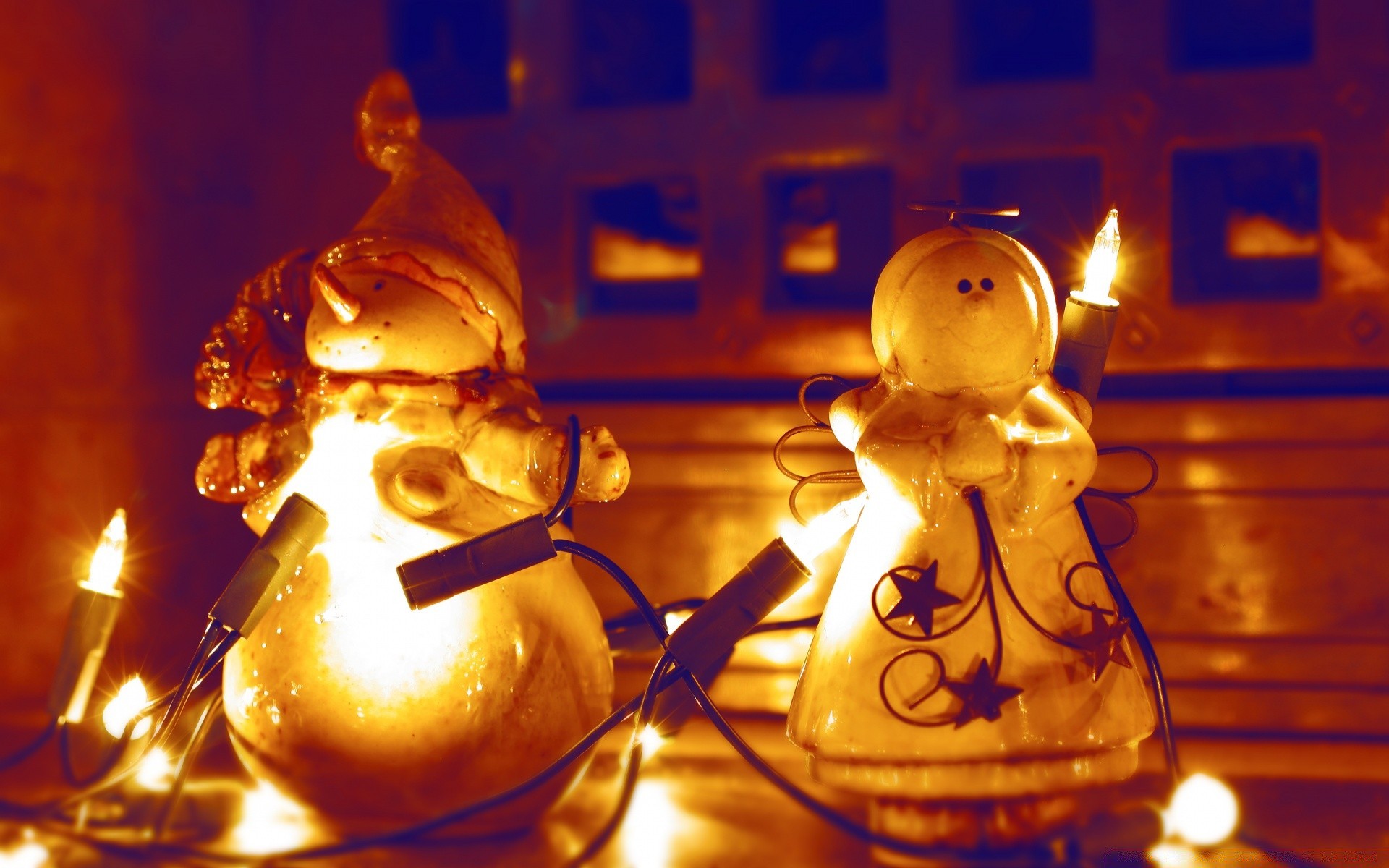 noël bougie flou vacances flamme bougies lumière festival or décoration