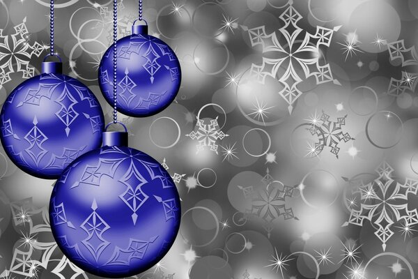 Fond gris avec des boules de Noël lumineux