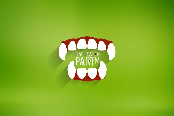 Dents blanches de vampire pour la fête d Halloween