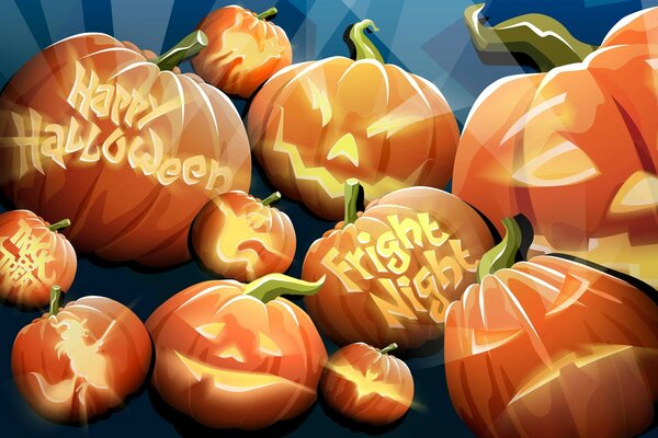 Beaucoup de citrouilles Halloween style