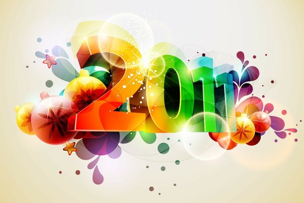 Carte postale avec inscription multicolore 2011