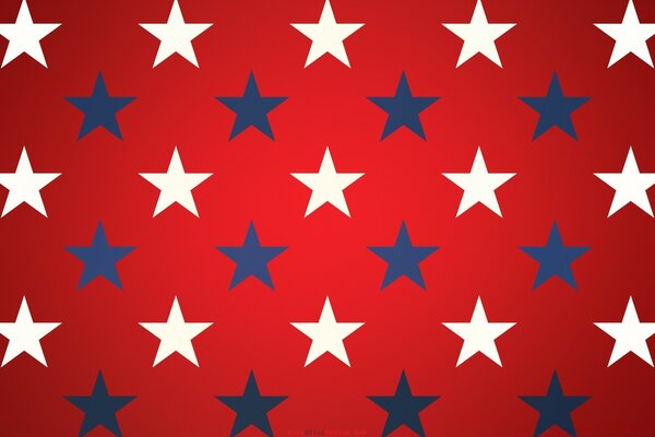 Étoiles bleues blanches sur fond rouge