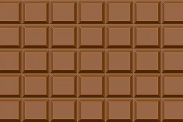 Carreau de chocolat brun rectangulaire