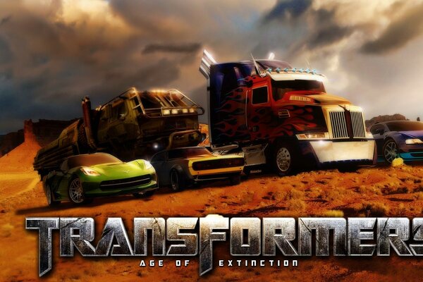 Les personnages du film Transformers sur la couverture