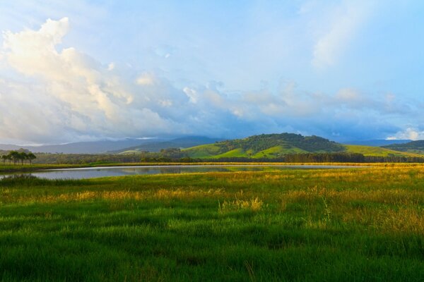 Paysage de plaine de prairies inondables