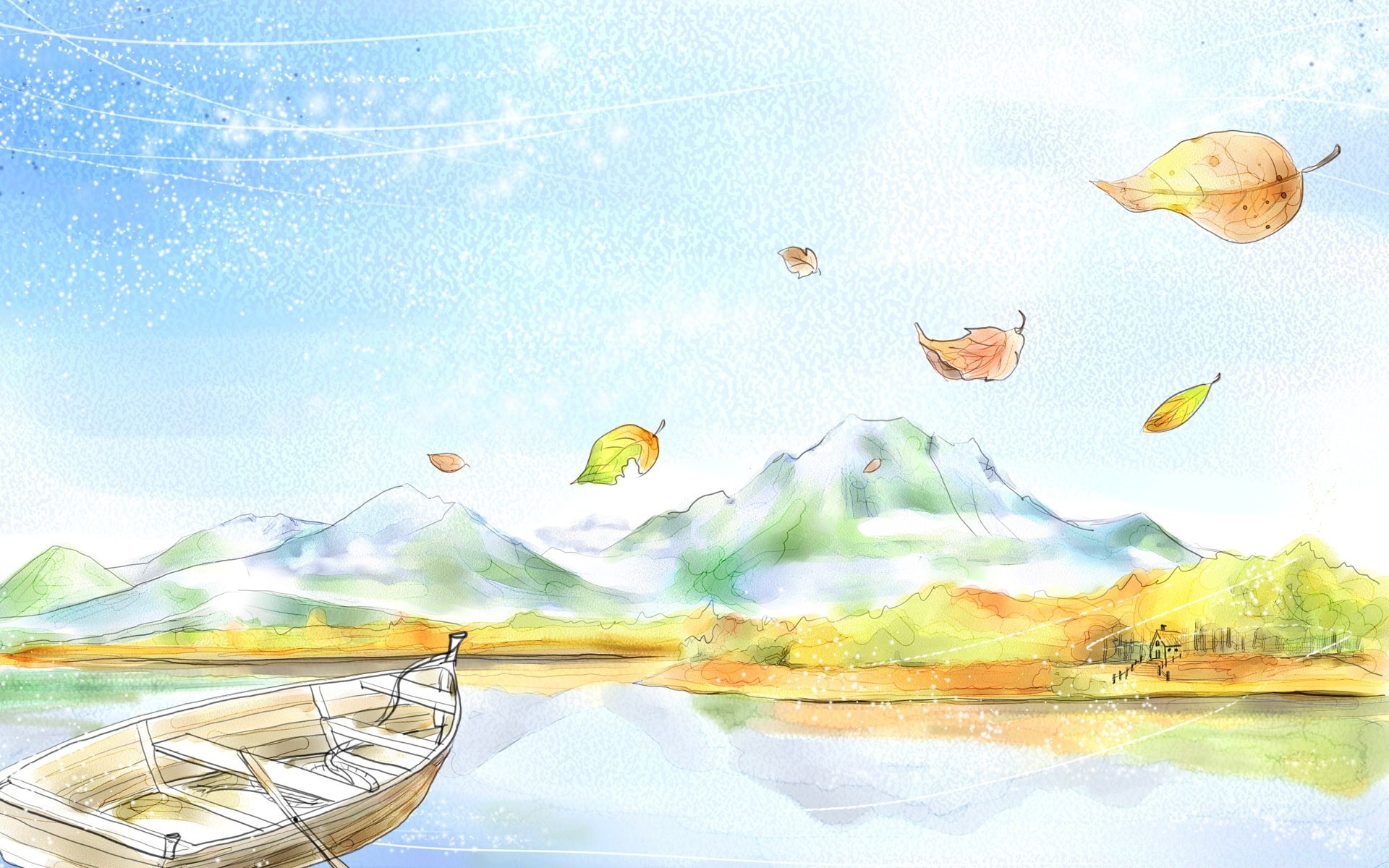 automne eau ciel nature paysage voyage arbre été soleil lac art mer