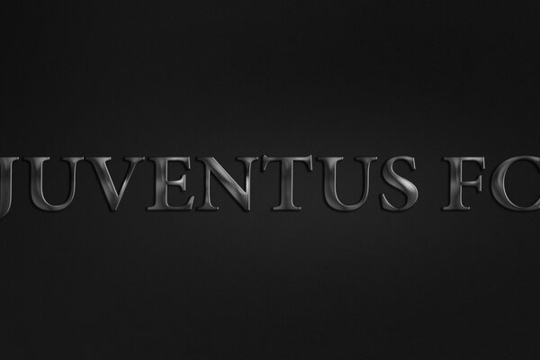 Juventus FC inscription sur fond noir