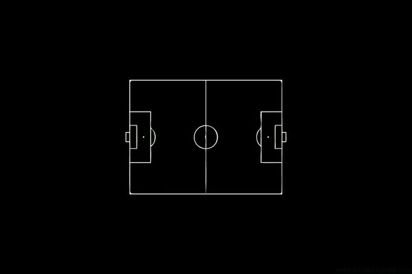 Circuit de terrain de football sur fond noir