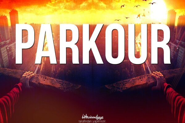 Image de Parkour sur le balcon sur fond de coucher de soleil