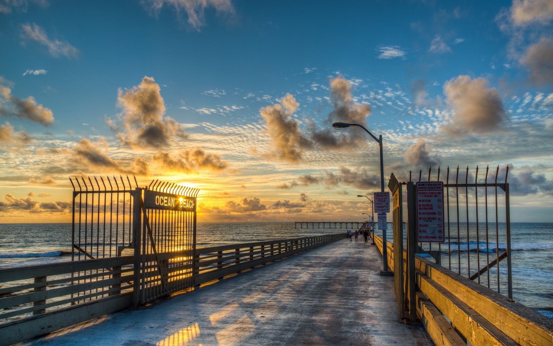 amérique plage coucher de soleil eau mer aube jetée voyage océan mer ciel clôture pont soleil paysage promenade à l extérieur crépuscule soir lumière